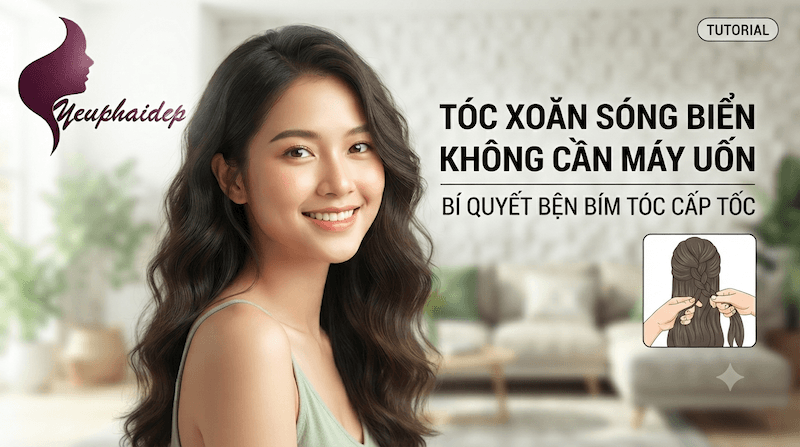 Tóc Xoăn Sóng Biển Không Cần Máy Uốn – Bí Quyết Bện Bím Tóc Cấp Tốc