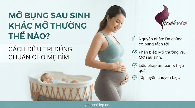 Mỡ Bụng Sau Sinh Khác Mỡ Thường Thế Nào? Cách Điều Trị Đúng Chuẩn Cho Mẹ Bỉm